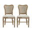 Classic Retro Dining Chair (Set of 2) With Rattan Backrest - Dark Brown / Beige