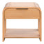 1 Drawer Waterfall Nightstand With Mid Century Design - Natural