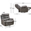Liyasi - Dual Okin Motor Rocking And 240° Swivel Single Sofa Seat Recliner Chair Infinite Position, Head Rest With Power Function