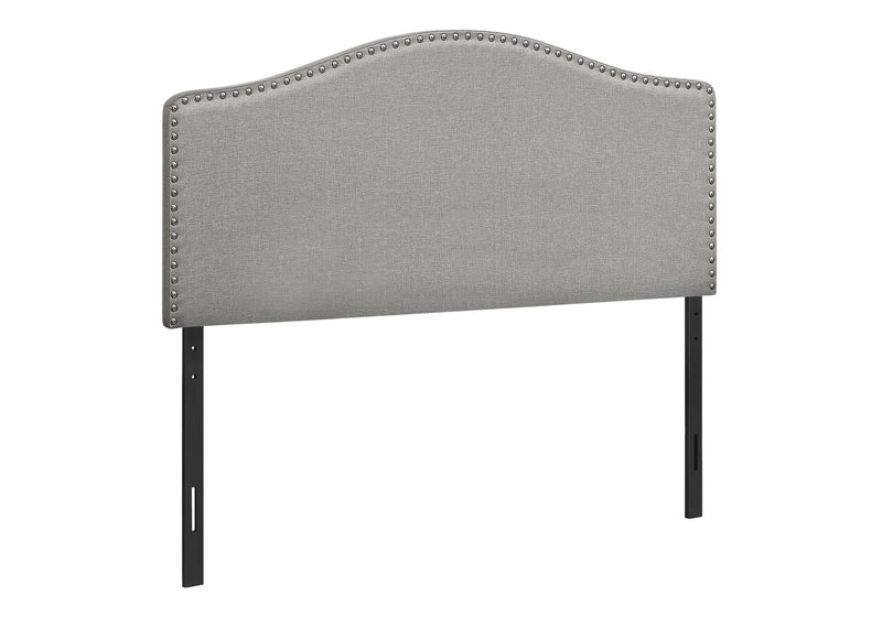 Cabecero de cama tapizado, tamaño completo, de estilo tradicional - Gris