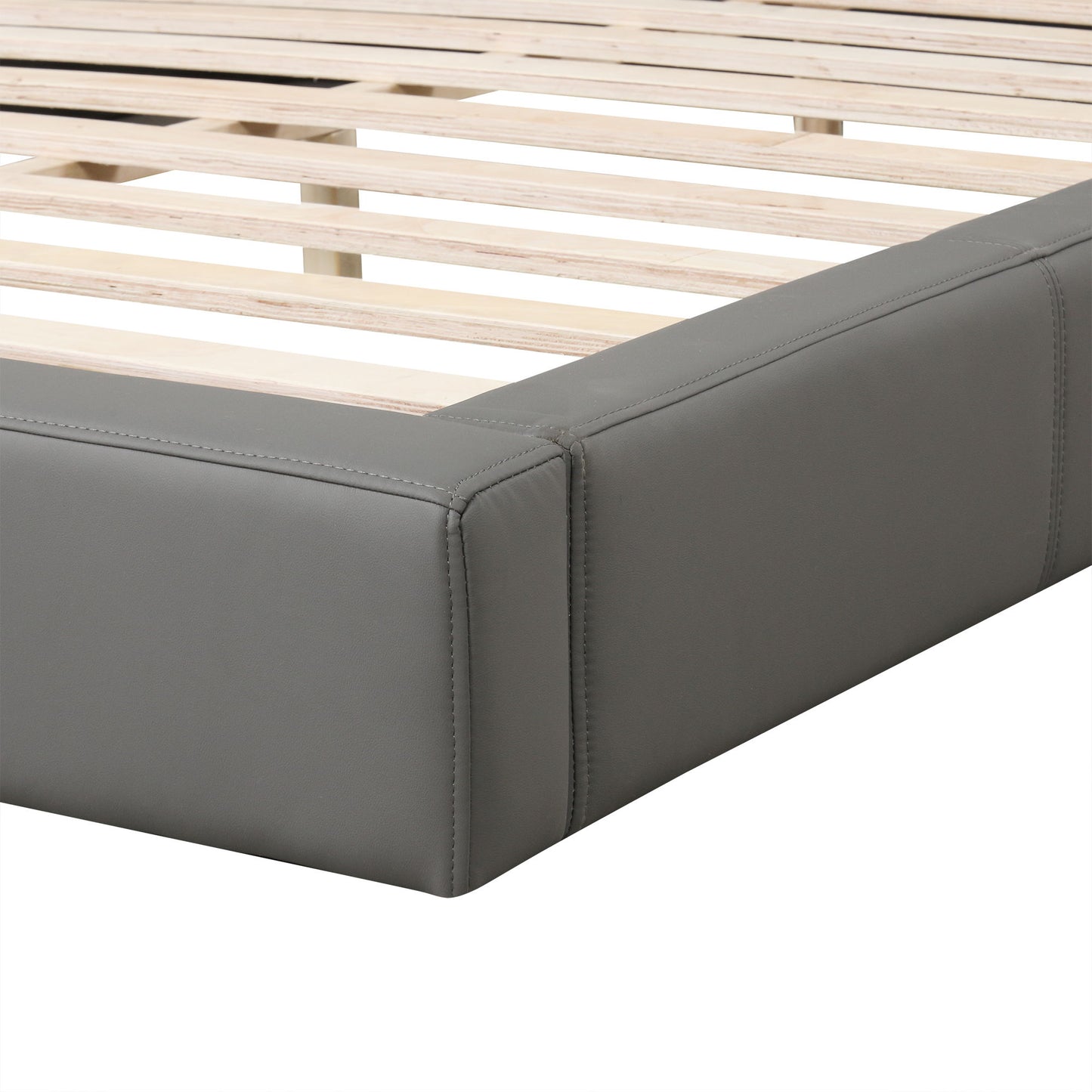 Stylish Upholstered Bed With Birch Wood Frame