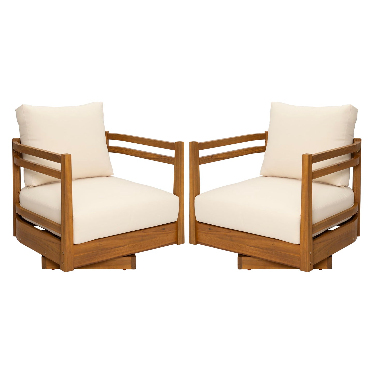 Outdoor Smooth Swivel Chair With Cushions