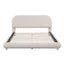 Upholstered Platform Bed With Thick Solid Frame And Stylish Curve-Shaped Design