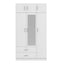 Modern 3 Door Mirror Wardrobe With 2 Drawers And Top Cabinet