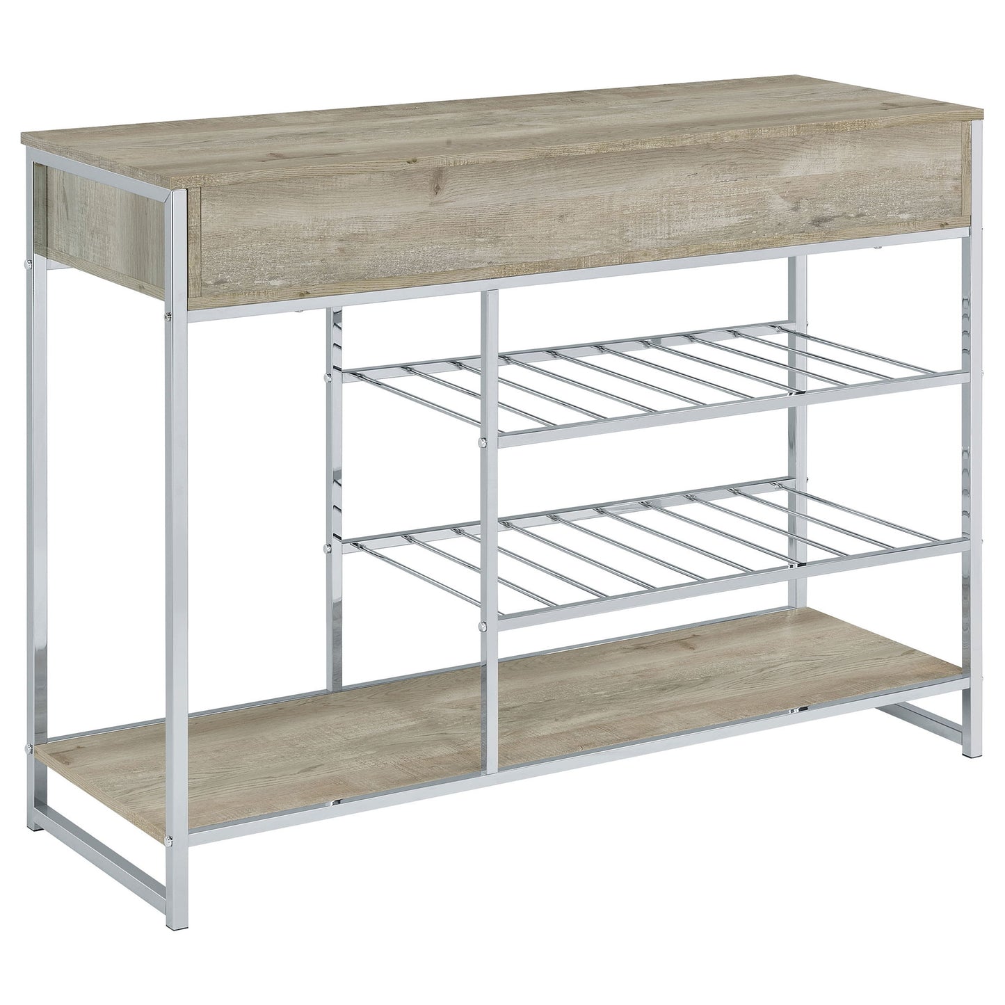 Ethel - 2 Drawer Home Bar Storage With Wine Rack - Oak