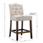 Tufted Counter Stool With Button Tufted Back - Tan