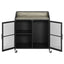 Arlette - 2 Door Mobile Home Bar Wine Cabinet With Smooth Rolling Casters - Black