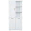 Freestanding Tall Storage Cabinet With 2 Tilt Out Hampers