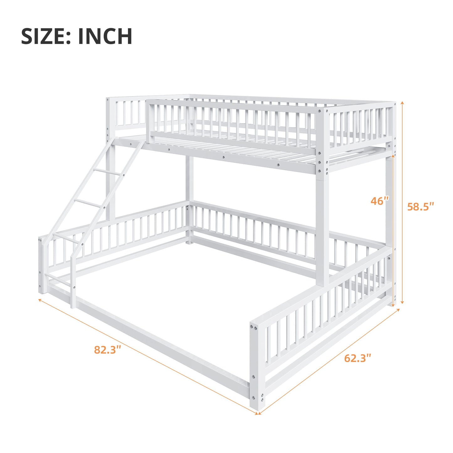 Bunk Bed With Ladder And Safety Guardrails