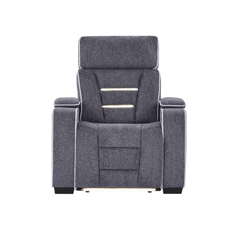 Austin - Recliner With Storage Arms - Gray