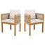 Outdoor Dining Chairs With Mix Rope Handles (Set of 2)