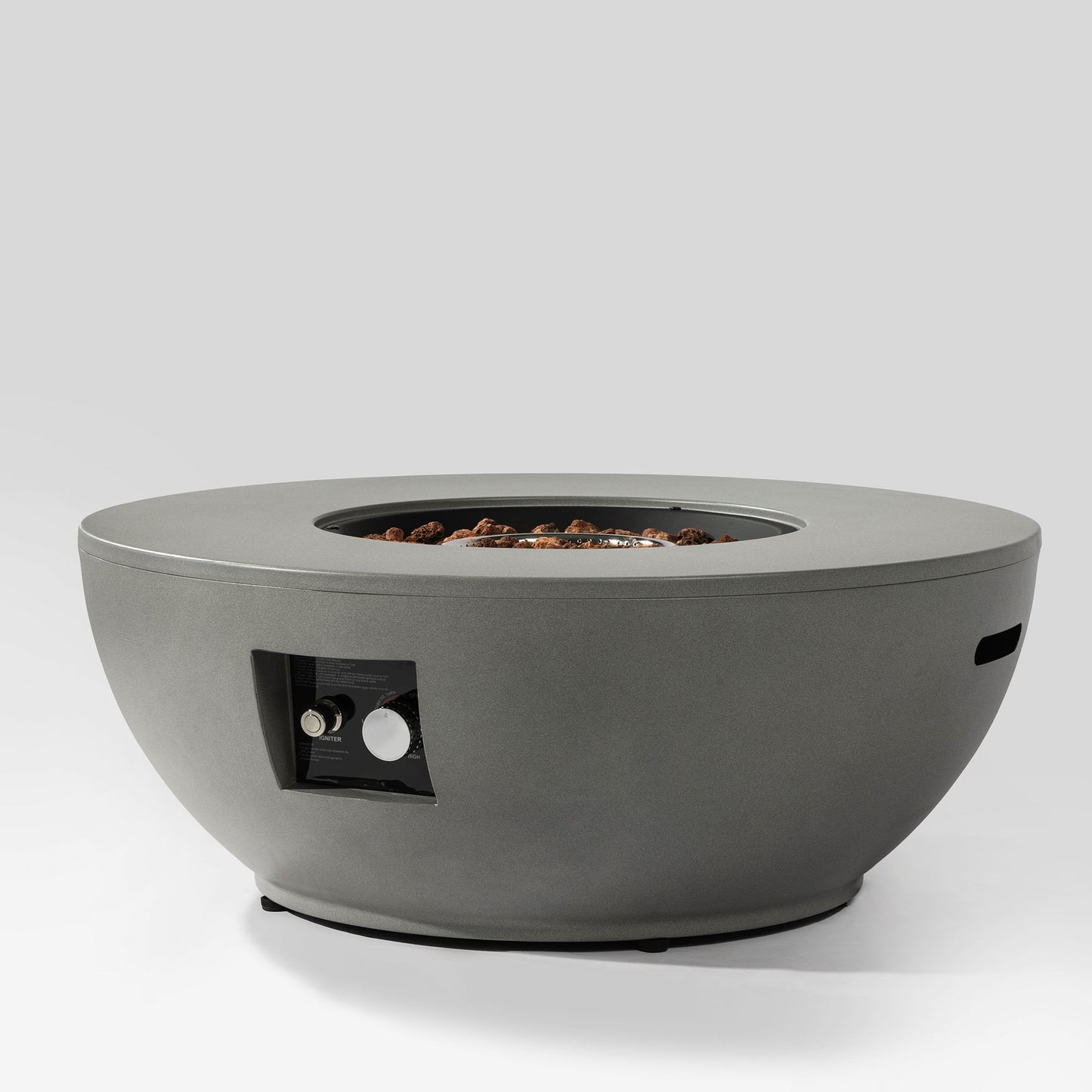 Propane Gas Fire Pit Table, 50000 Btu, Round With Tank Holder For Outside - Gray
