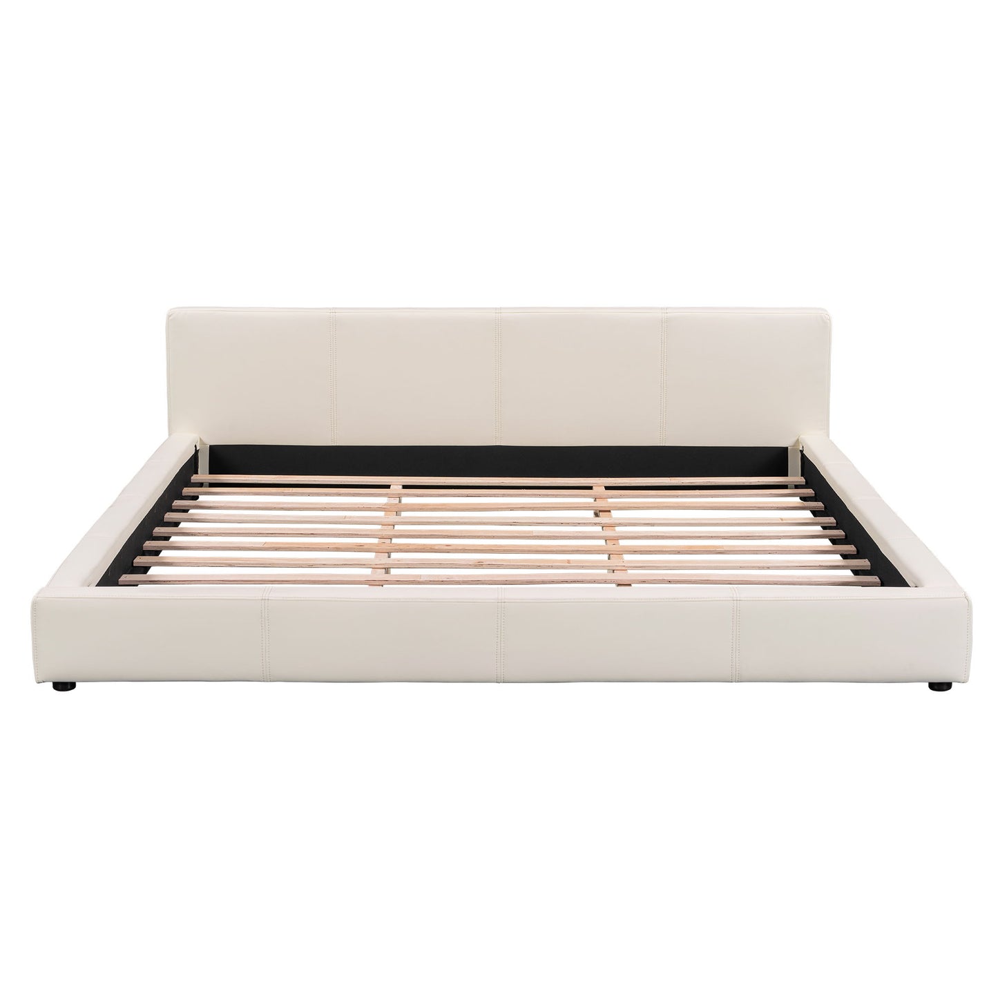 Stylish Upholstered Bed With Birch Wood Frame