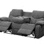 Kalen - Chenille Sofa With Drop Down Table - Gray