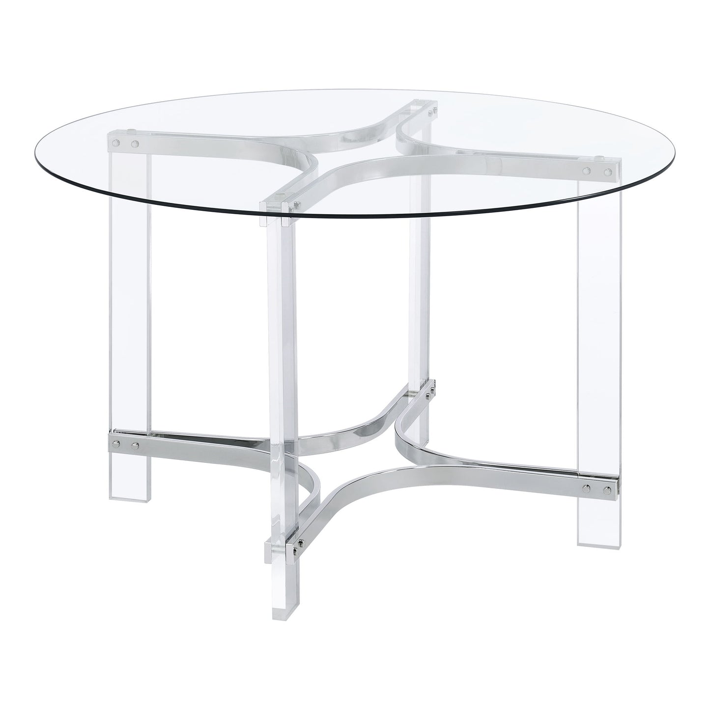 Uptown - 5 Piece Round Dining Set - Chrome