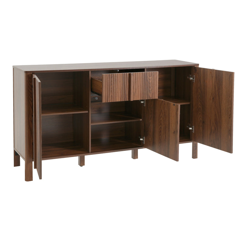 Colored Fluted Sideboard With 3 Doors And 1 Drawer