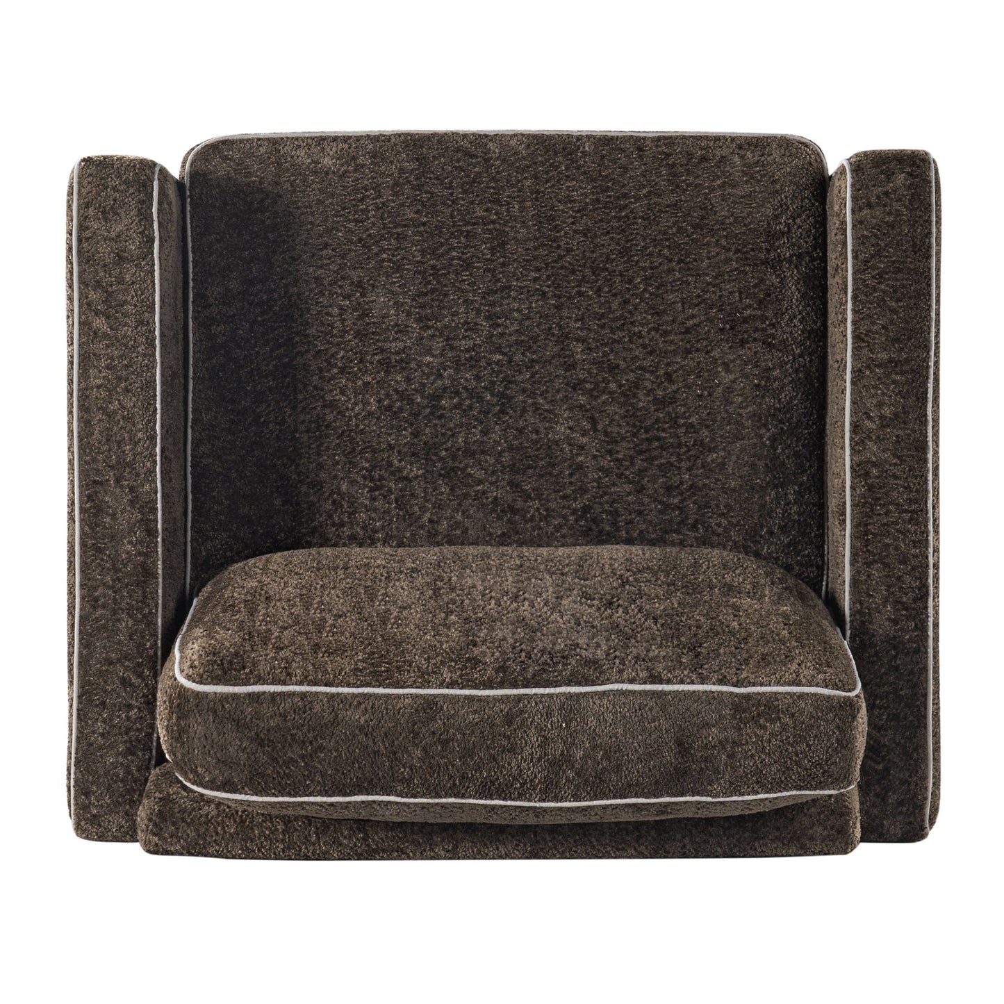 Accent Chair Upholstered Single Sofa With Square Arms, Sewn Pillow Back For Living Room
