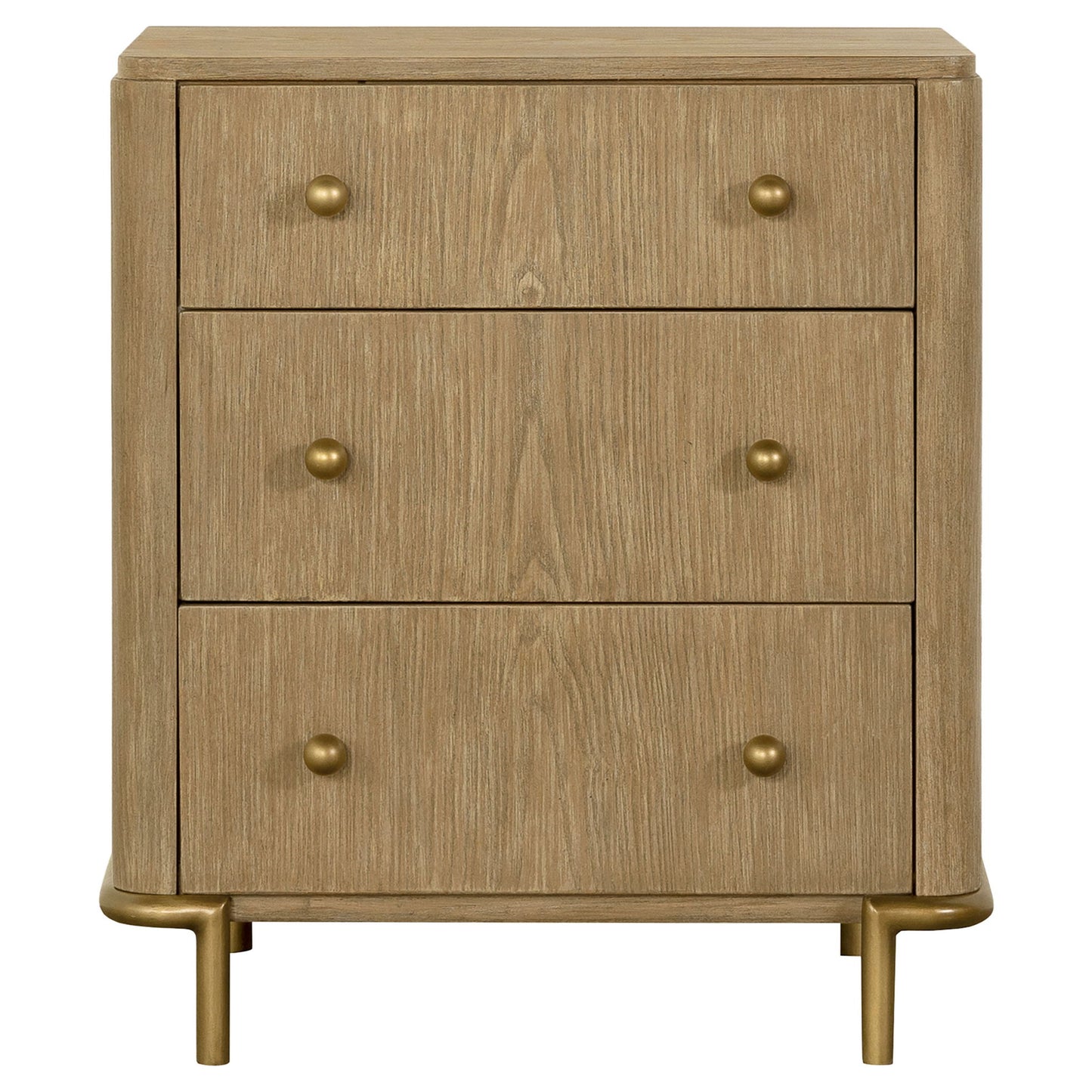 3 Drawer Nightstand With USB Ports - Brown
