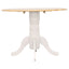 Round Dining Table With Drop Leaf Pedestal Base, Expandable Top - Natural