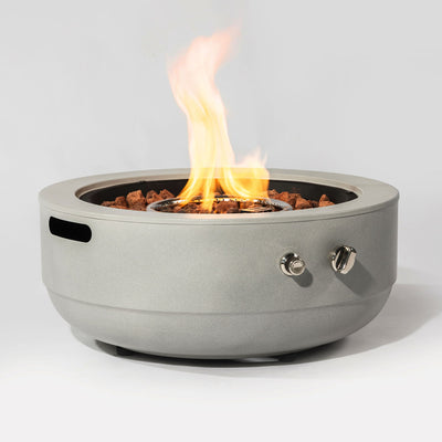 Propane Gas Fire Pit Bowl, 40000 Btu, Round For Outside - Gray