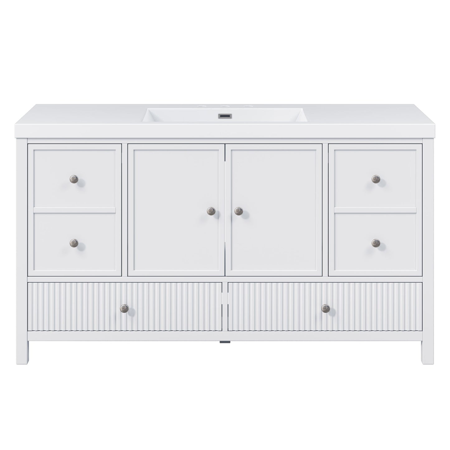 Bathroom Vanity With Separate Sink, Soft Close Doors And 4 Drawers
