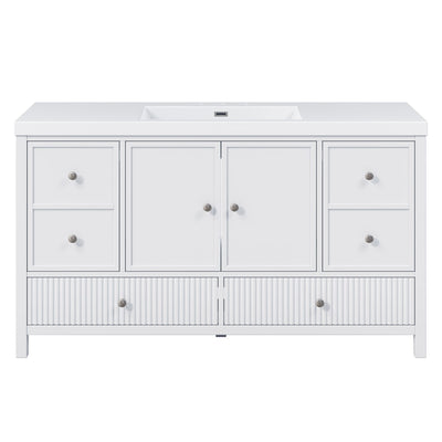 Bathroom Vanity With Separate Sink, Soft Close Doors And 4 Drawers