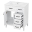 Bathroom Vanity With Sink, Freestanding Design, Soft Close Doors & Drawers - White
