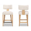 Penny - Round Arched Upholstered Counter Stool (Set of 2) - Travertine Beige