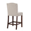 Tufted Counter Stool With Button Tufted Back - Tan