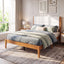 Platform Bed Frame With Upholstered Headboard, Slat Support