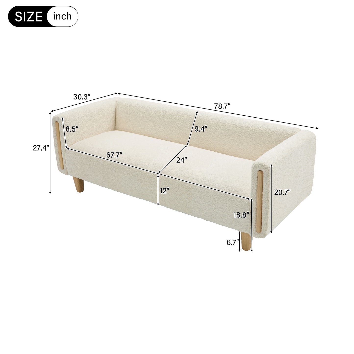 Modern 3 Seater Sofa