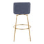 Toriano - Contemporary Fixed Height Barstool With Swivel With Round Footrest (Set of 2)
