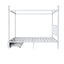 Queen Size Canopy Platform Bed With Upholstered Headboard And 2 Storage Drawers - White