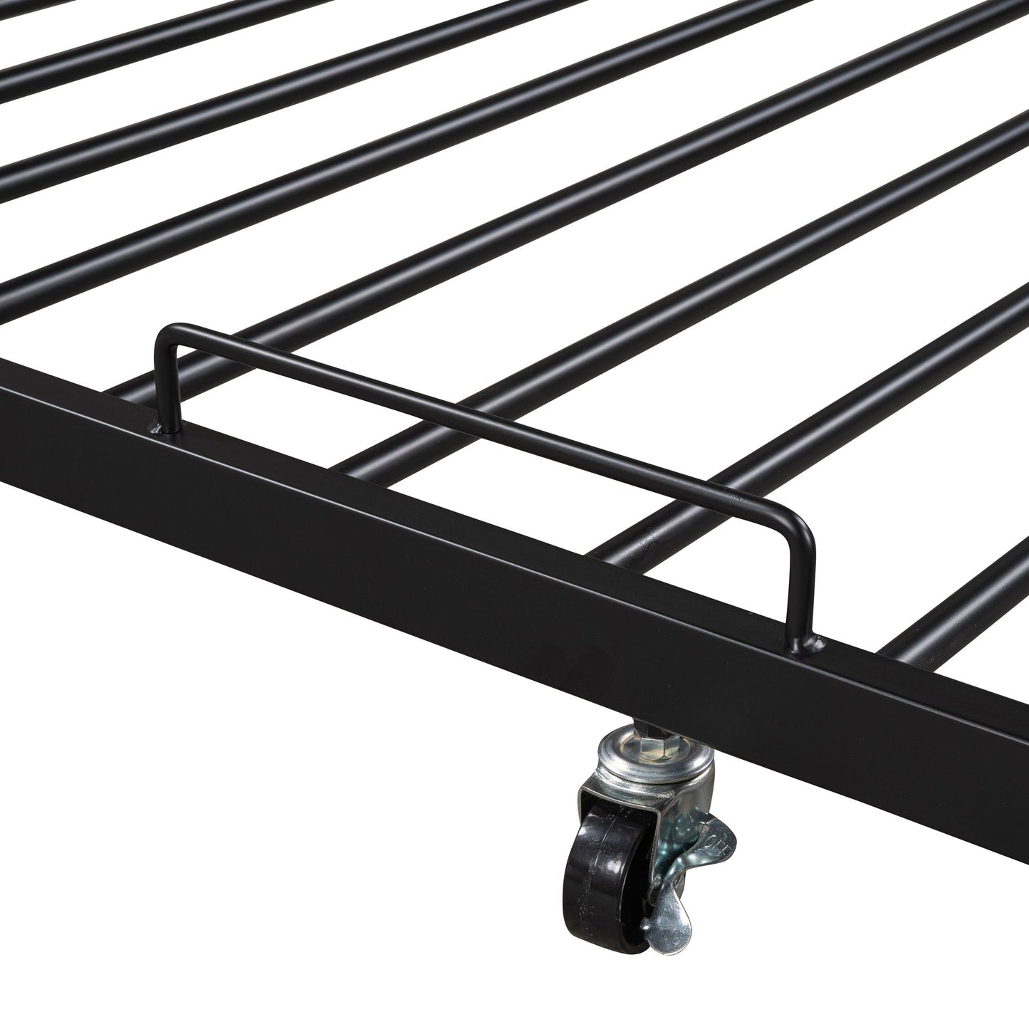 Platform Bed Frame With Trundle, USB Ports And Slat Support, No Box Spring Needed