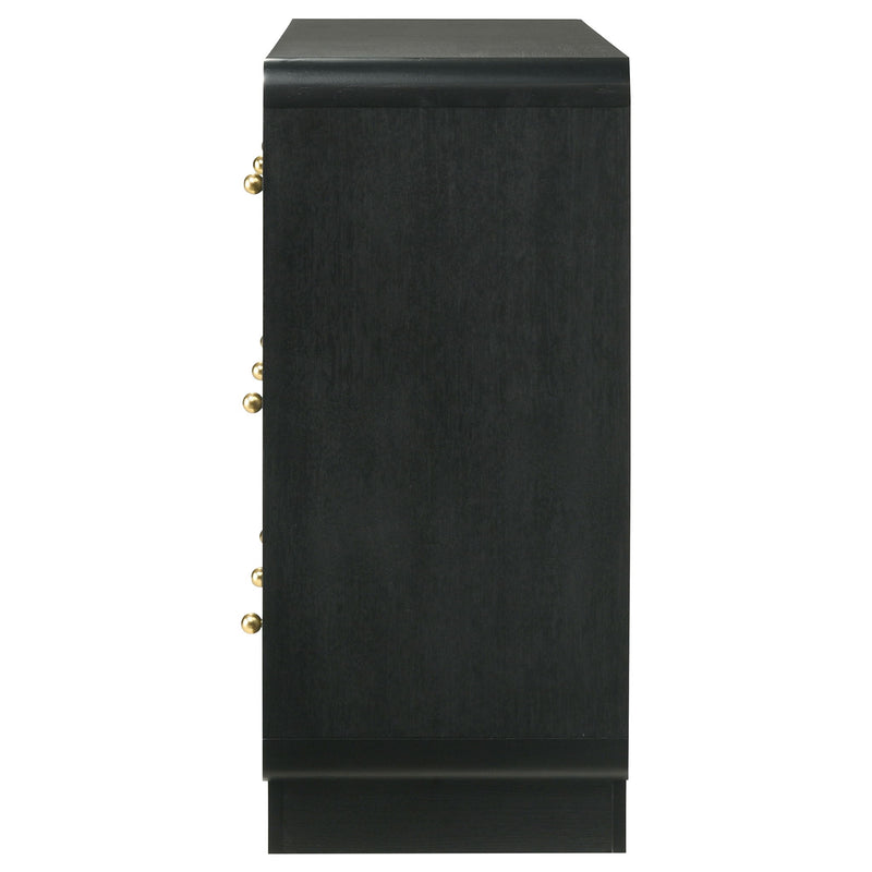 Burton - 6 Drawer Dresser Cabinet - Black