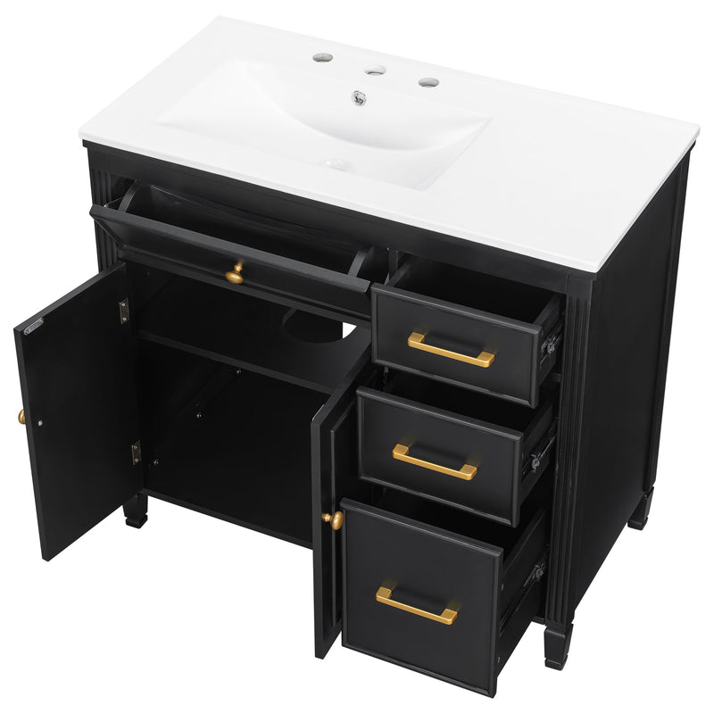 Bathroom Vanity With Sink Top, 3 Soft Closing Drawers
