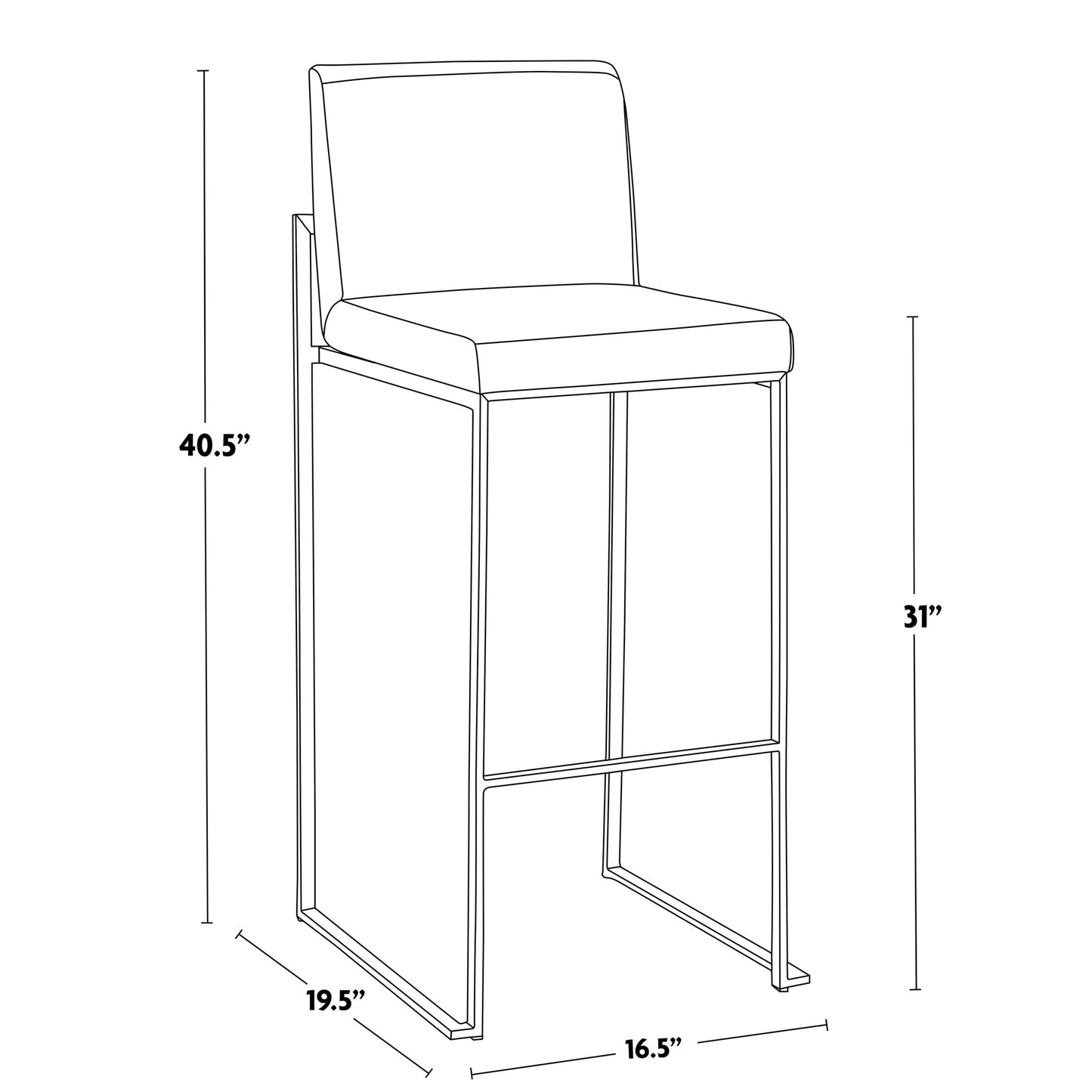 Fuji - Contemporary And Modern Elegance High Back Barstool
