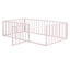 Metal Floor Bed Frame With Fence And Door
