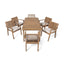 7 Piece Patio Furniture Set Acacia Wood Table And 6 Heavy Duty Cushioned Chairs