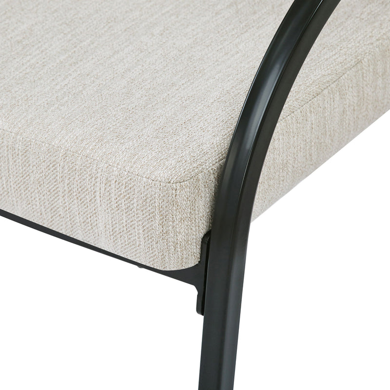 Contemporary Upholstered Dining Chairs With Metal Legs (Set of 2)