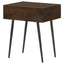 Gibson - Coffee 1 Drawer Rectangular Side Table With Angled Legs - Coffee