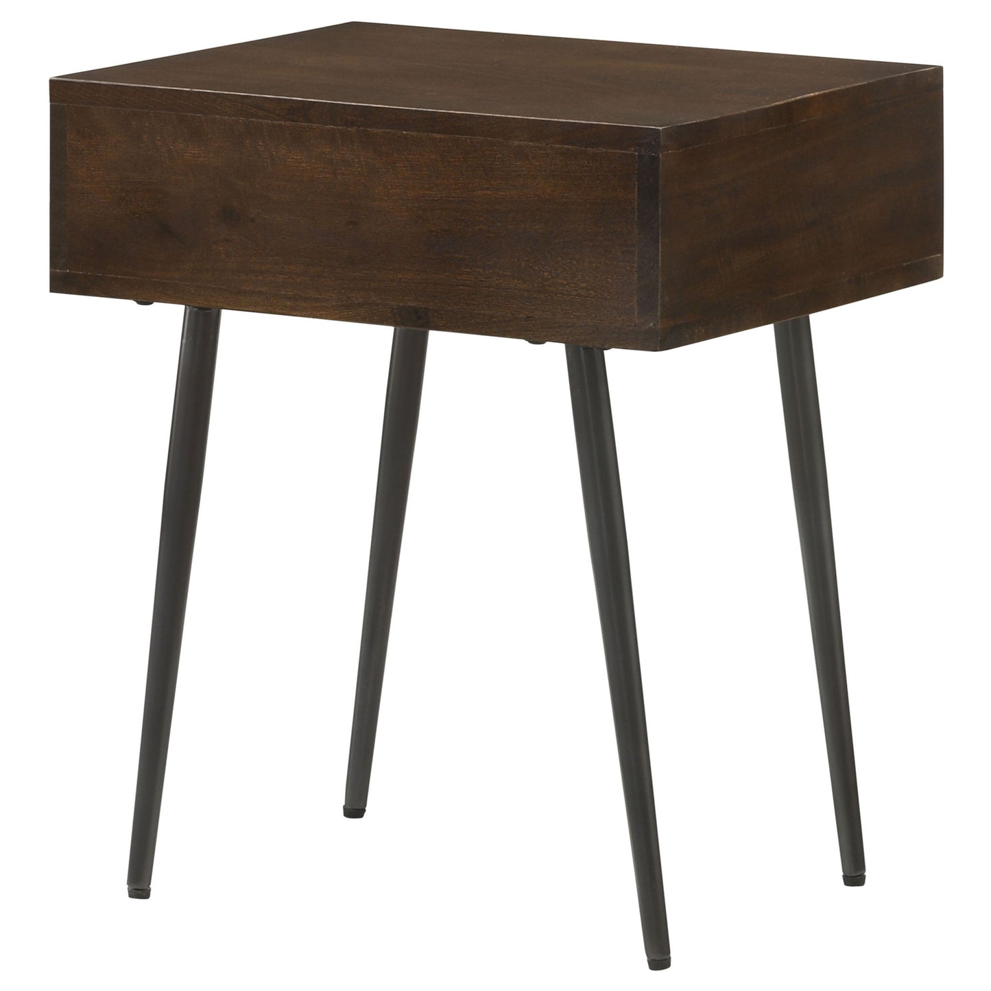 Gibson - Coffee 1 Drawer Rectangular Side Table With Angled Legs - Coffee