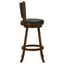 Swivel Stool With Upholstered Seat (Set of 2) - Black / Brown