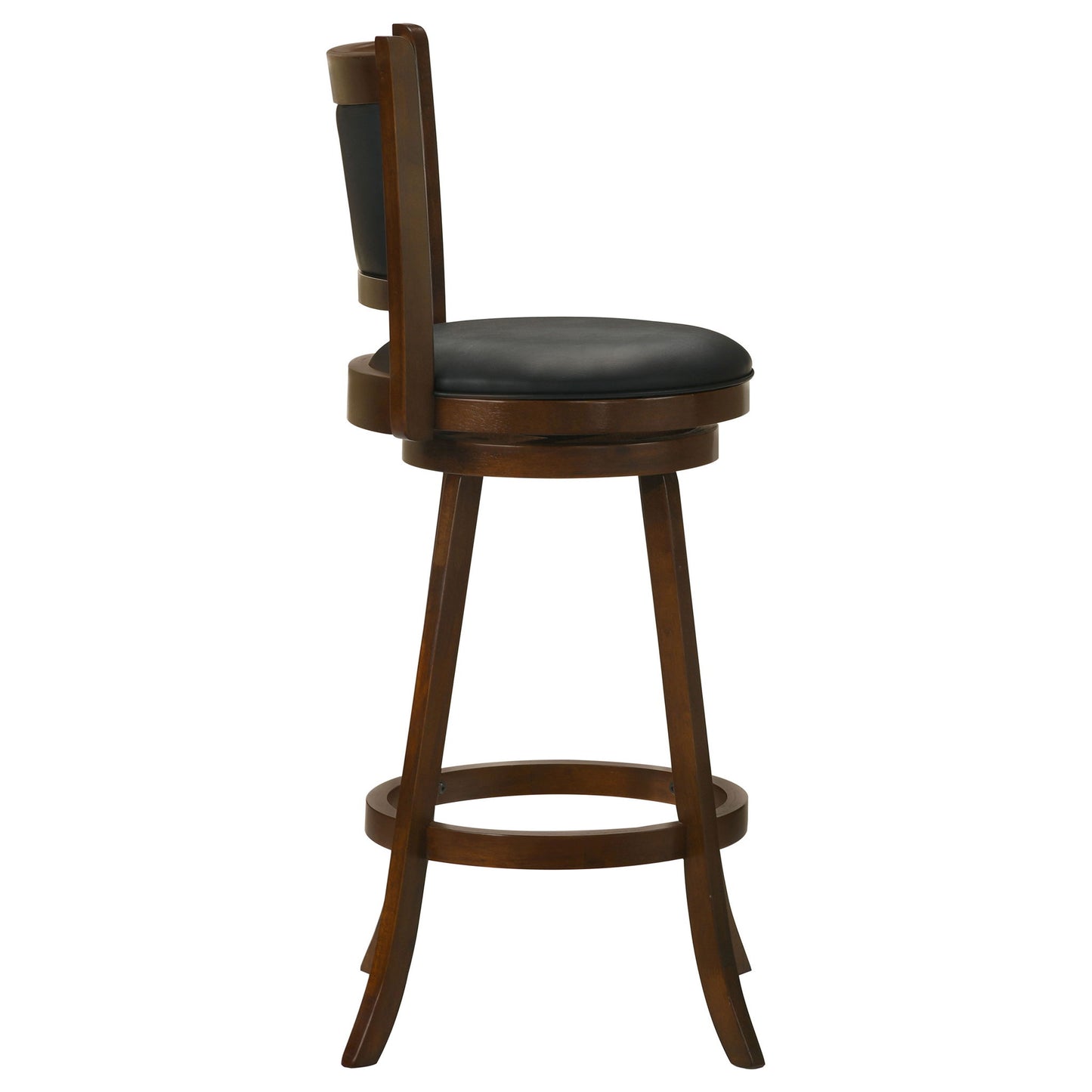 Swivel Stool With Upholstered Seat (Set of 2) - Black / Brown
