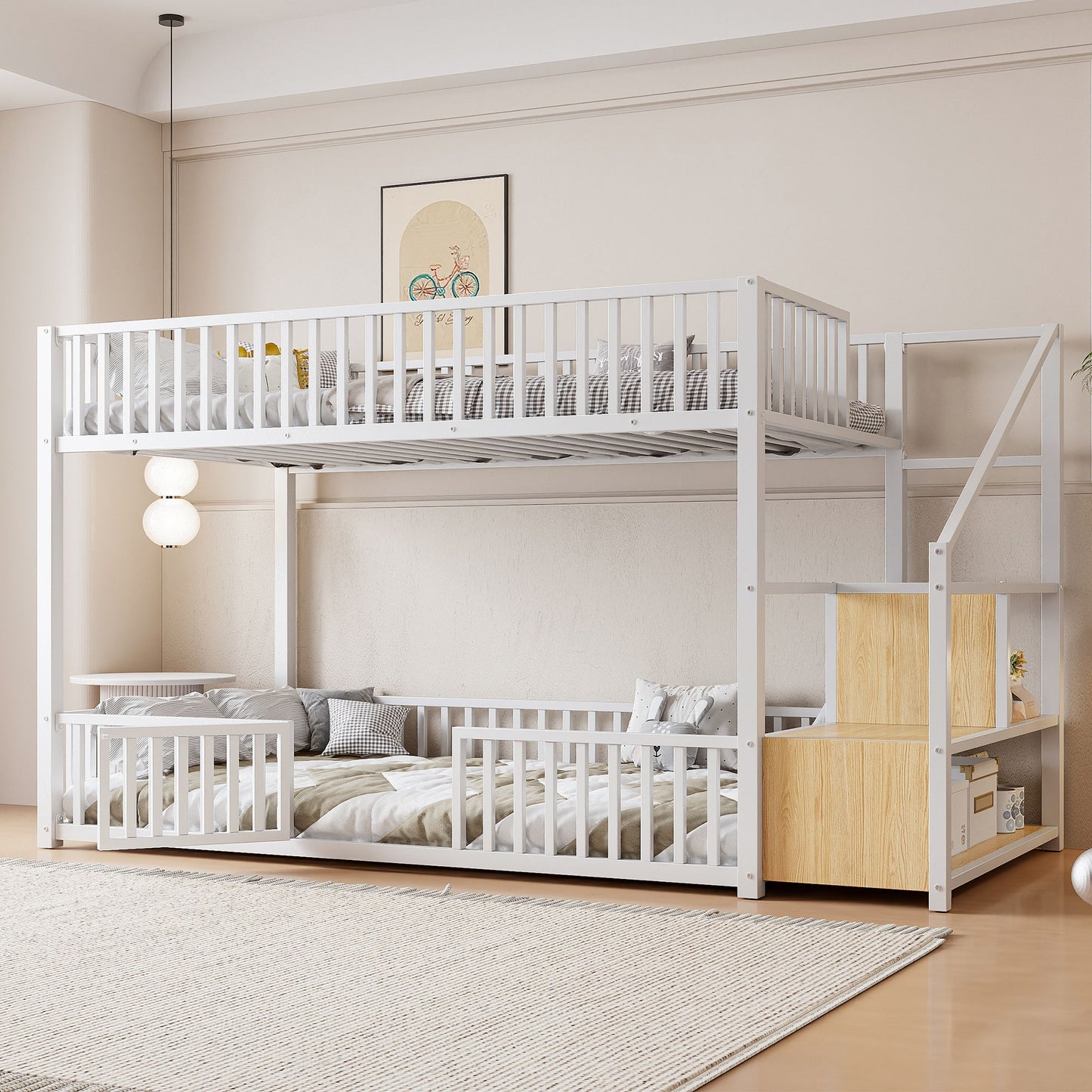 Bunk Bed With Storage Ladder, Compact Design