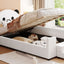 Upholstered Daybed With Bear Shaped Headboard, Hydraulic System And Breathable Fence