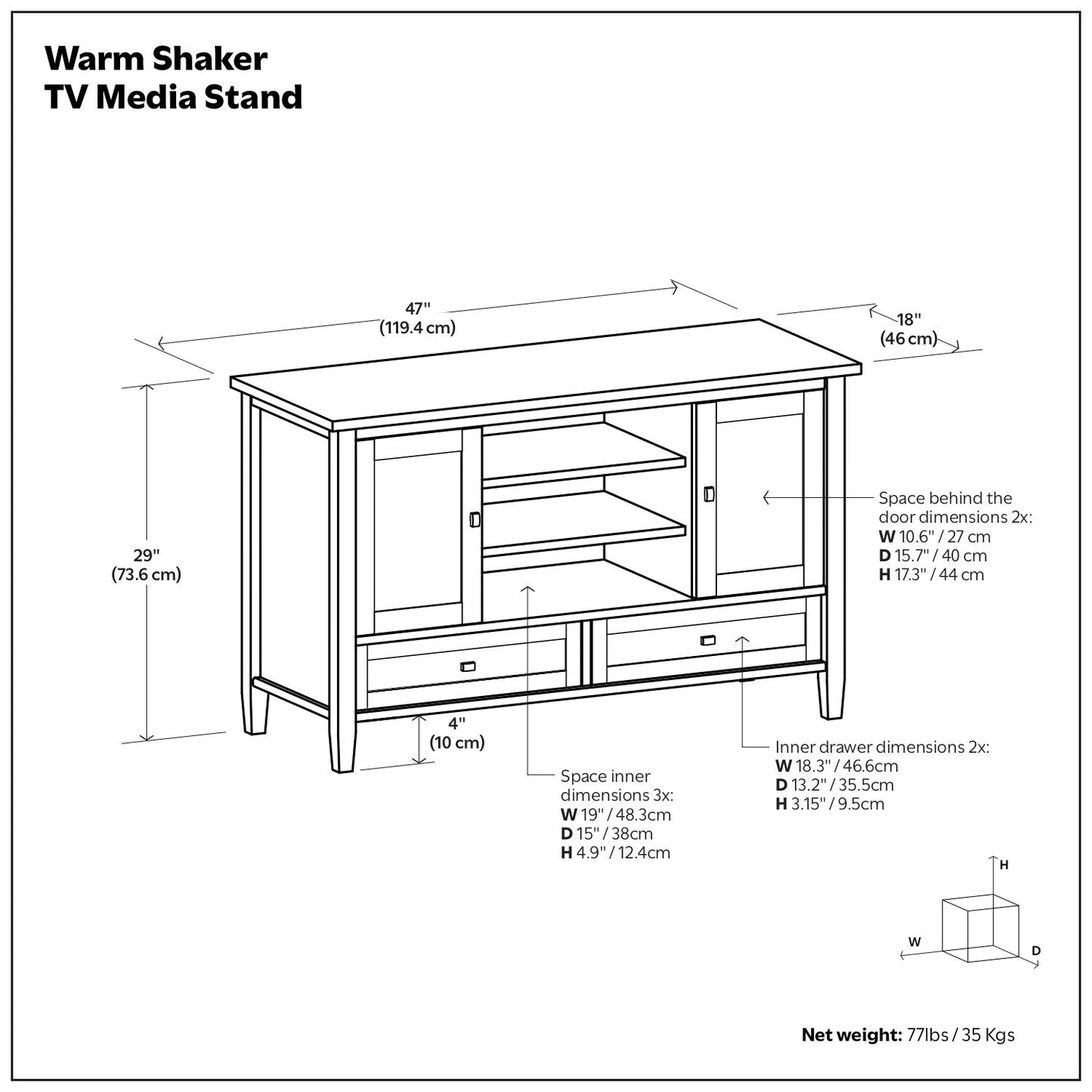 Warm Shaker - Transitional Style TV Media Stand