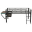 Gaming - Twin Loft Bed With Desk And LED - Black