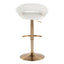 Posh - Contemporary / Glam Adjustable Barstool With Swivel With Rounded T Footrest (Set of 2)