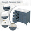Bathroom Vanity With Sink, 1 Tip Out Drawer, 3 Side Drawers, Adjustable Shelf